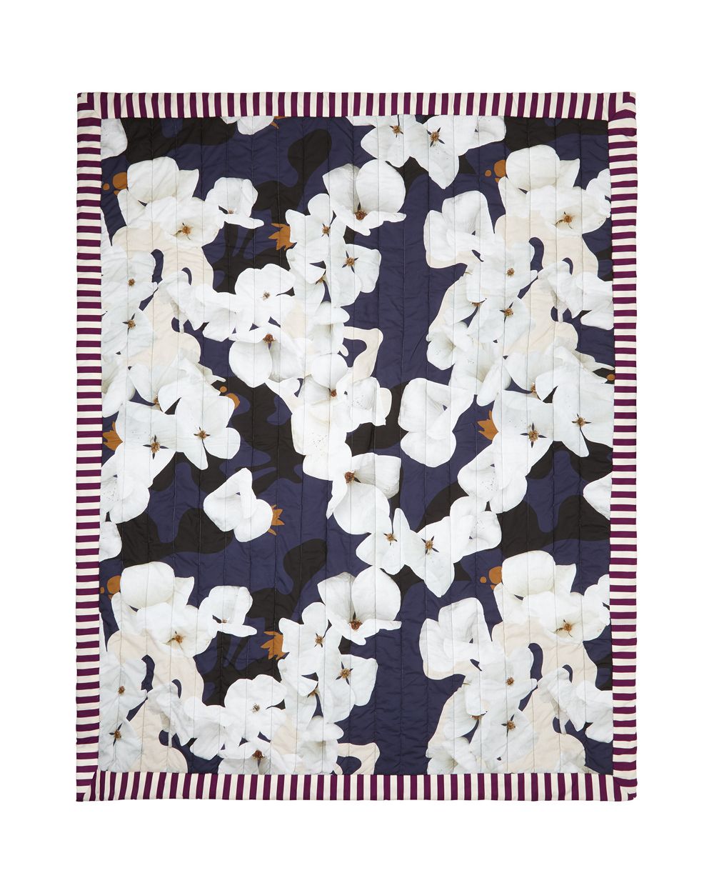 Violet & Wren Camo Bloom/Berry Stripe Blanket in blue