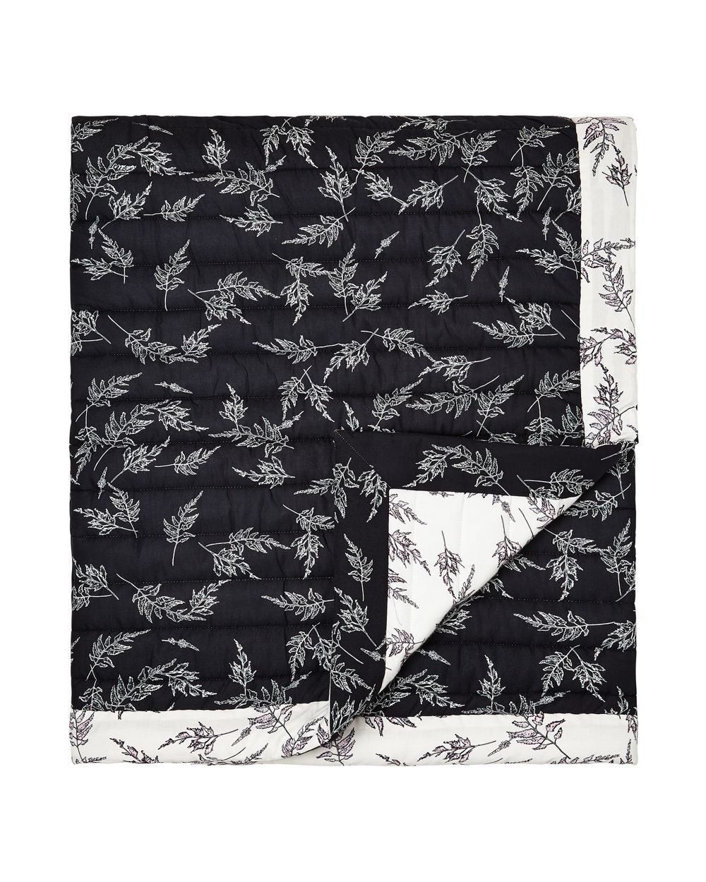 Violet & Wren Ghost Fern Blanket in black