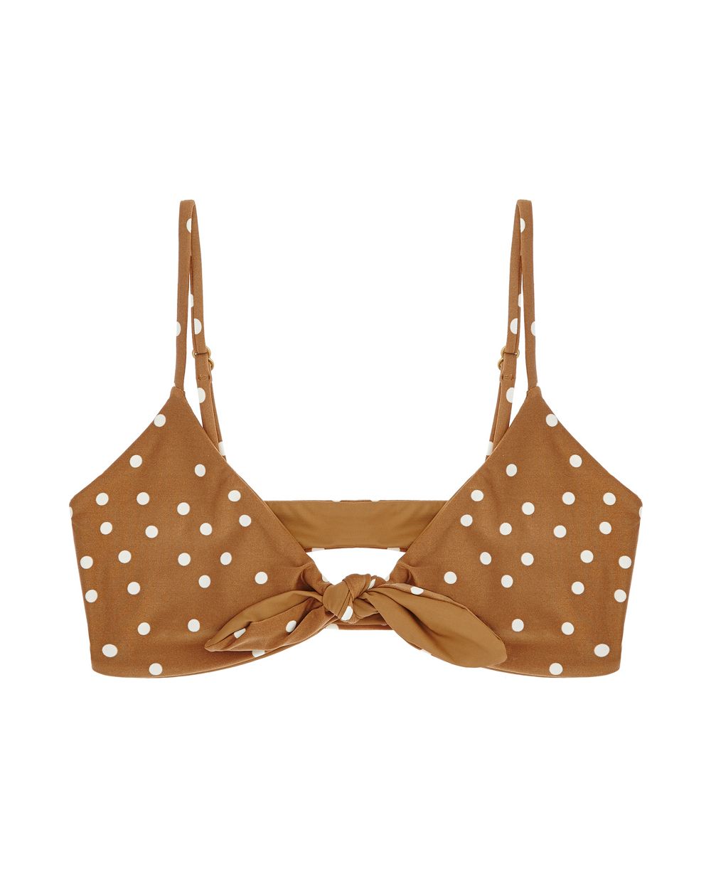 L Space Beachcomber Dot Flashback Bikini Top in brown