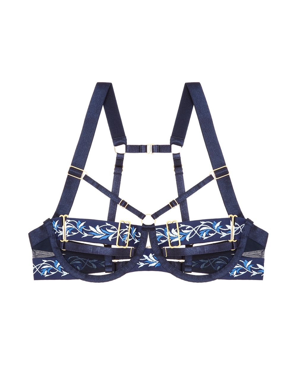 Bordelle Kew Peep Wire Bra in blue