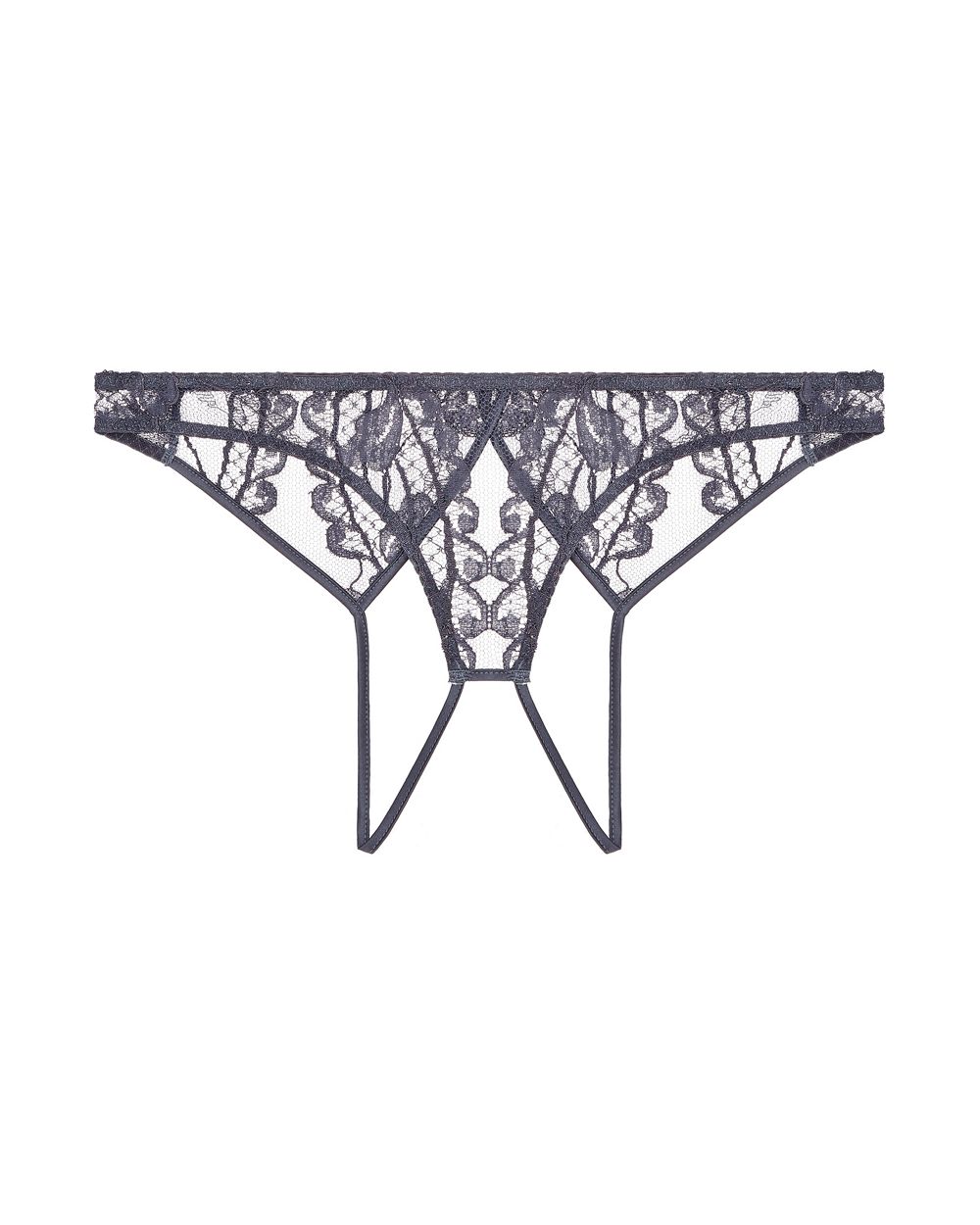 Coco de Mer Paradiseus Open Knicker in gray