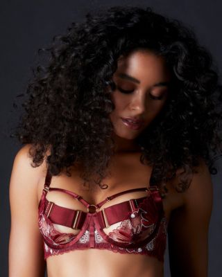 Bordelle Botanica Balconette Wire Bra in red