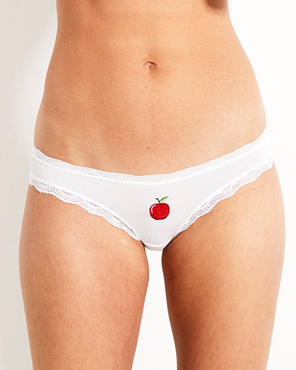Stripe + Stare Apple Knicker in white