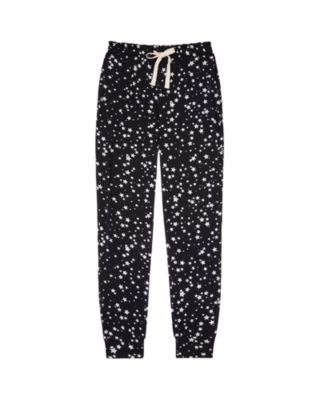 Stripe + Stare Black with White Star Loungepants in black