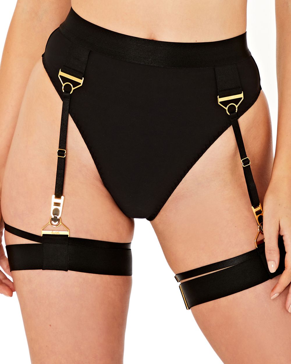 Bordelle Rey High Waist Thong in black