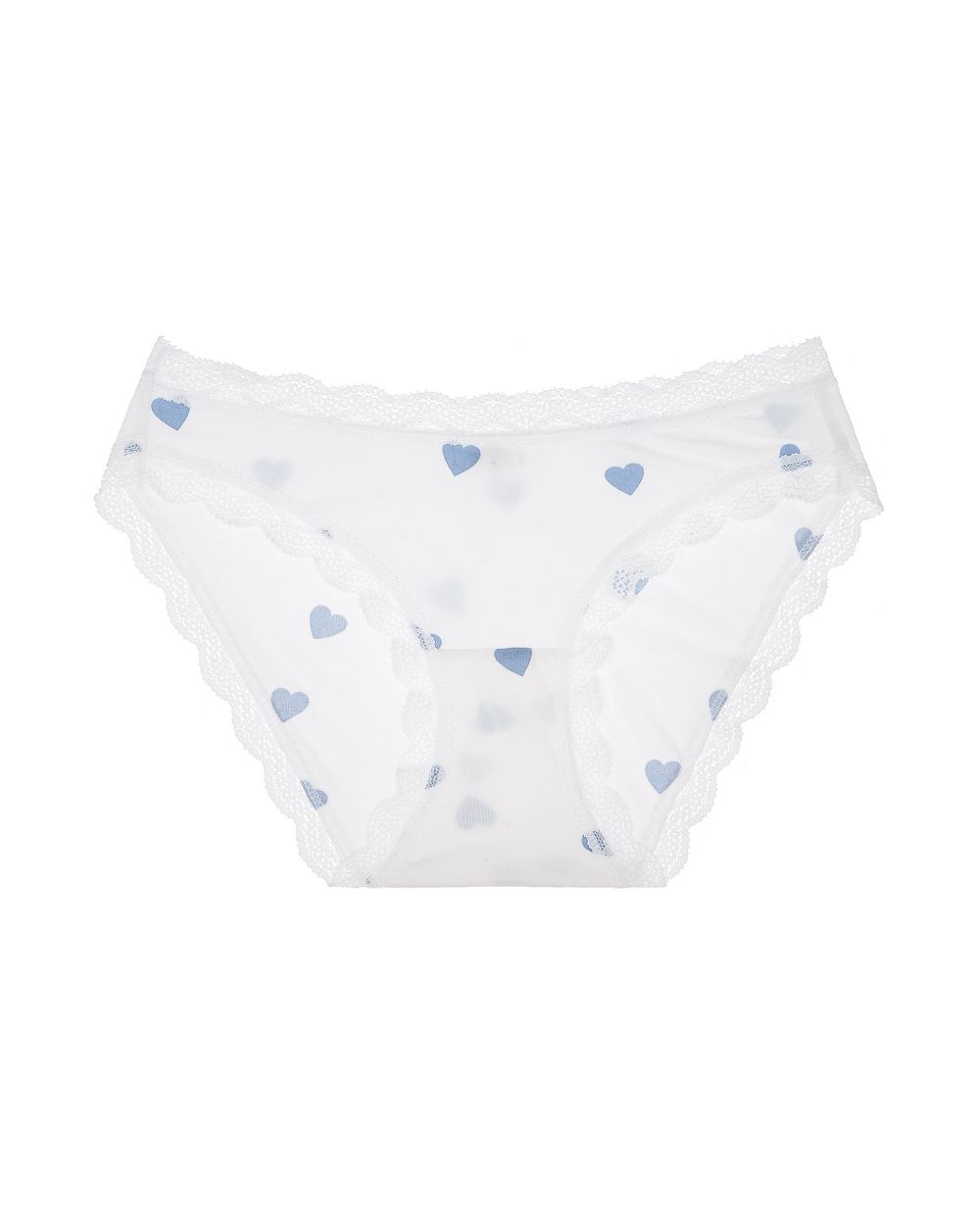 Stripe + Stare Blue Heart Knicker in white