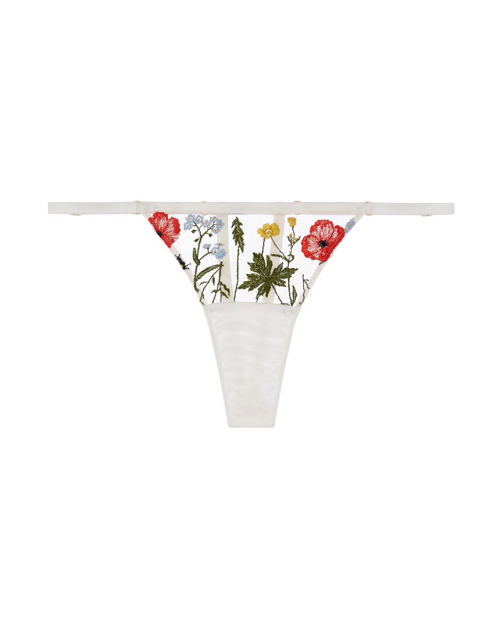 Studio Pia Flora String Thong in white