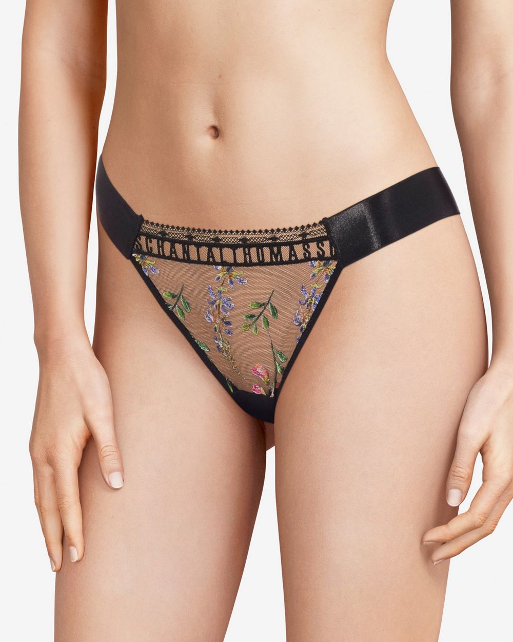 Chantal Thomass Initials Tanga in black