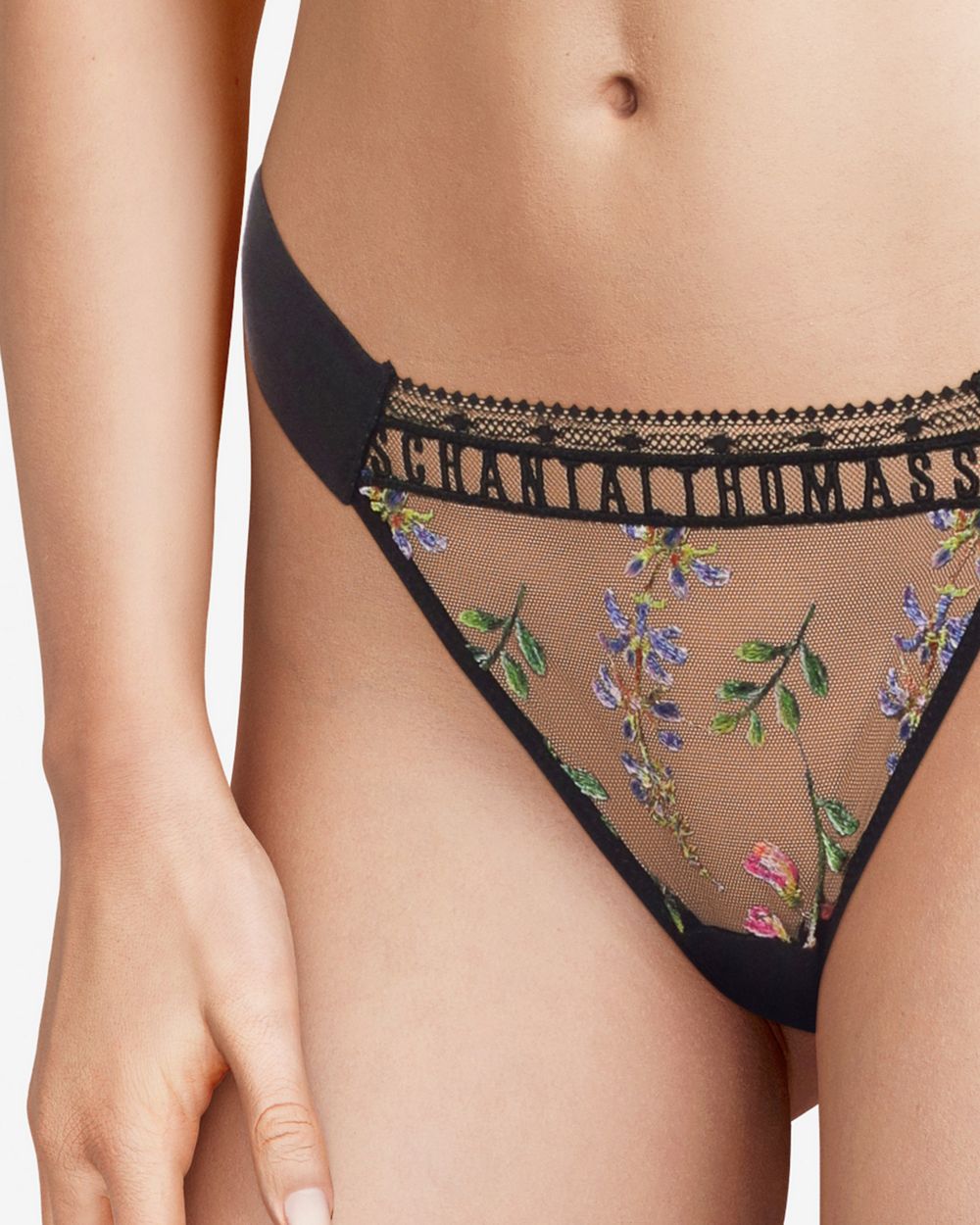 Chantal Thomass Initials Tanga in black