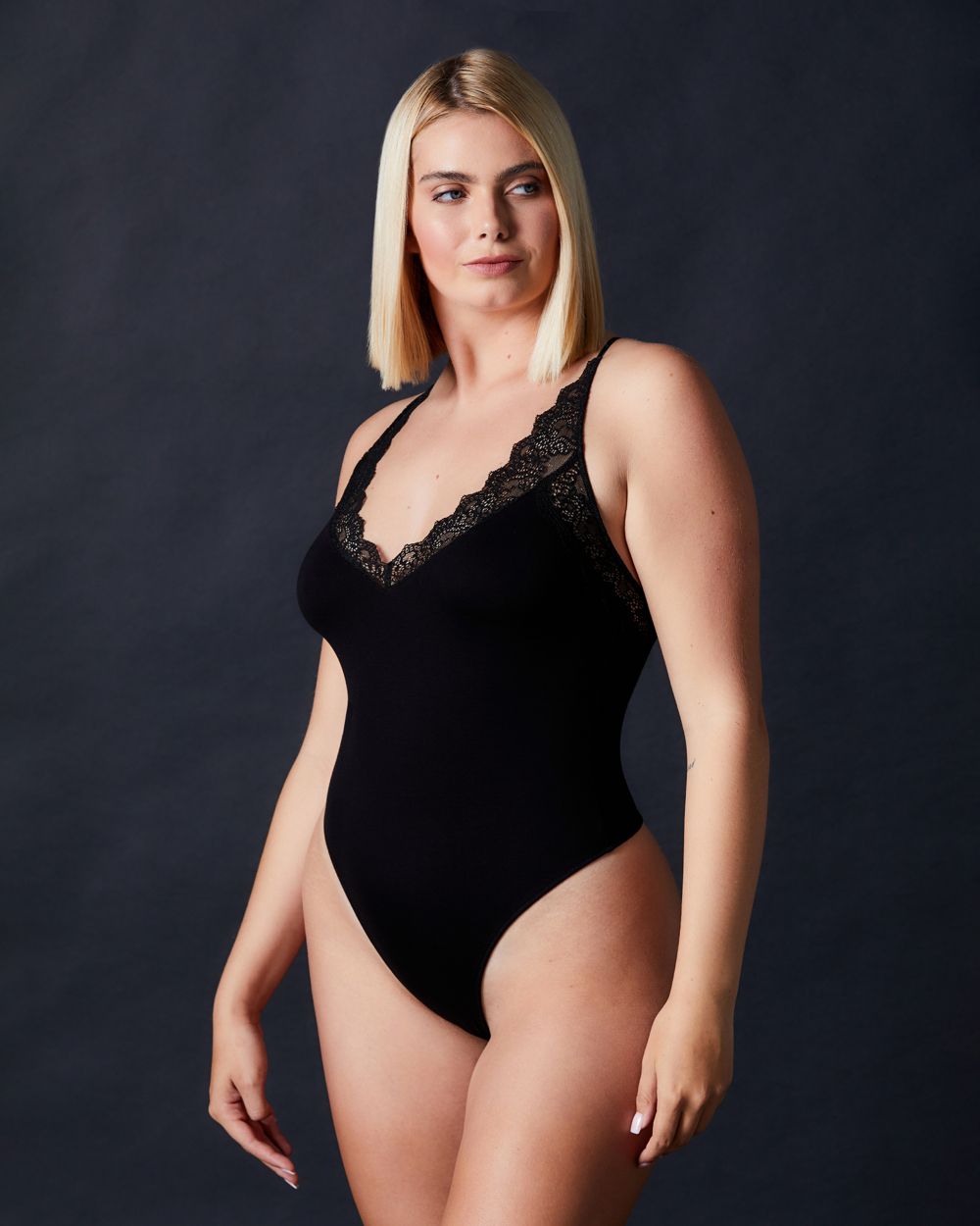 Only Hearts So Fine Jersey Low Back Body in black