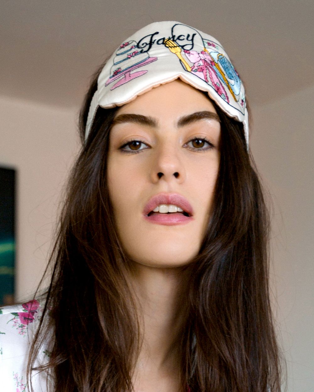 Morgan Lane x Love Shack Fancy Pretty Baby Fancy Eye Mask in white