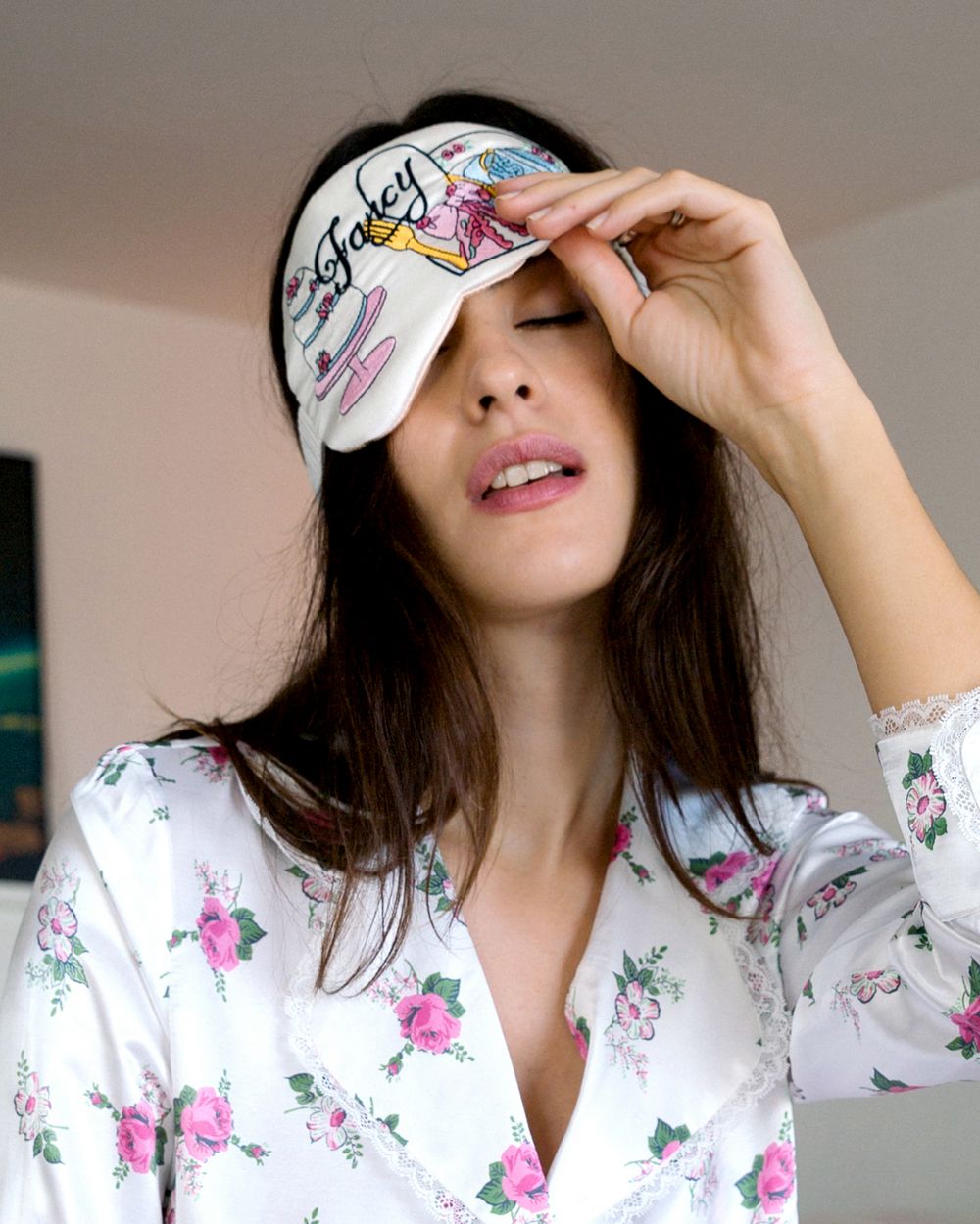 Morgan Lane x Love Shack Fancy Pretty Baby Fancy Eye Mask in white