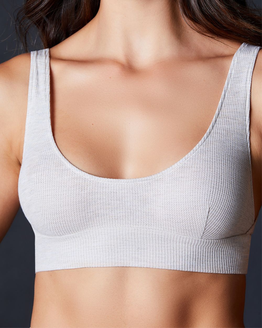 Only Hearts Feather Weight Thermal Tank Bralette in gray