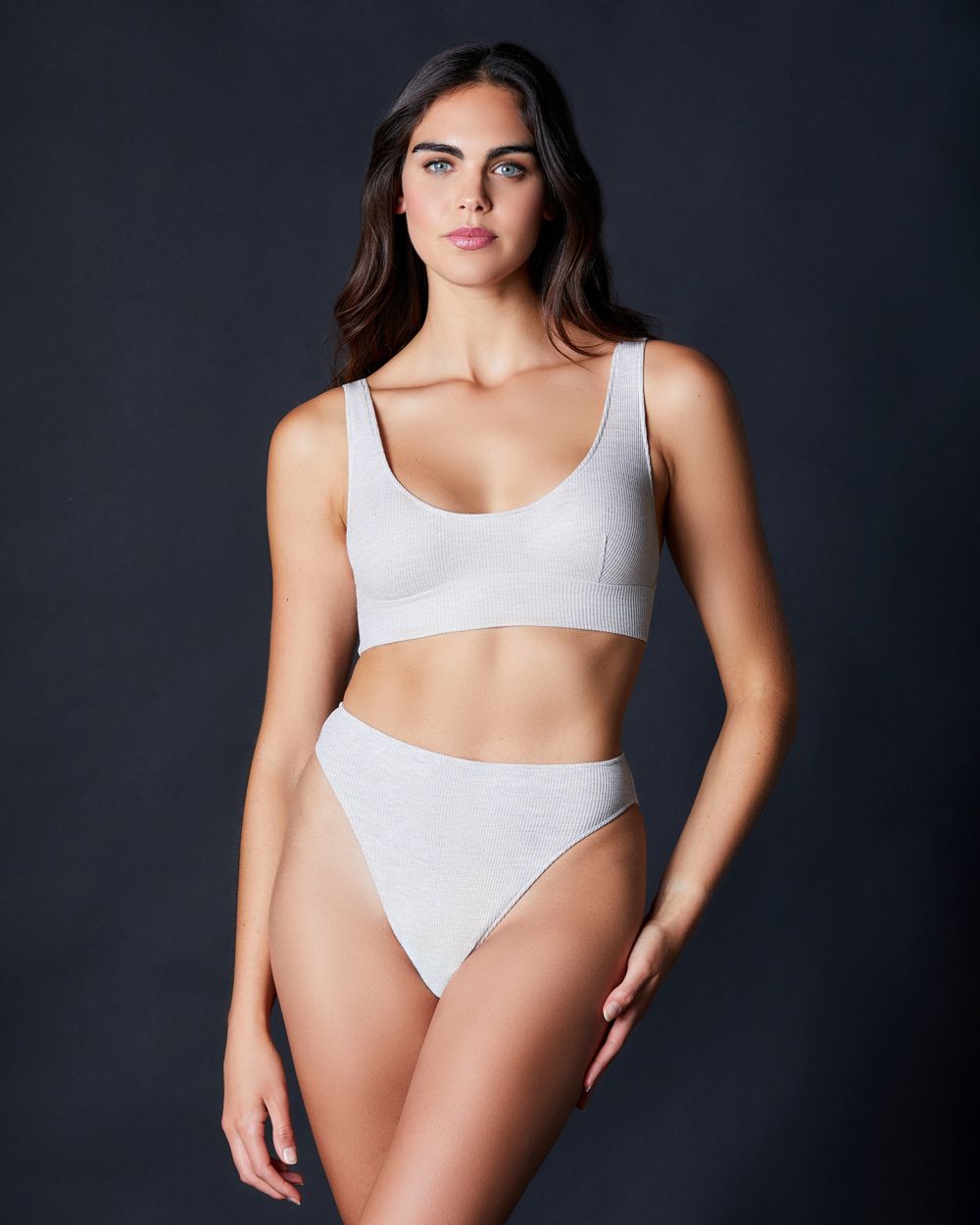 Only Hearts Feather Weight Thermal High Cut Brief in gray