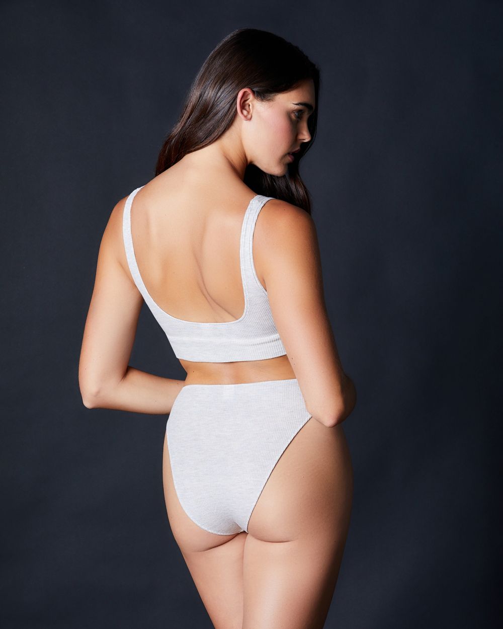 Only Hearts Feather Weight Thermal High Cut Brief in gray