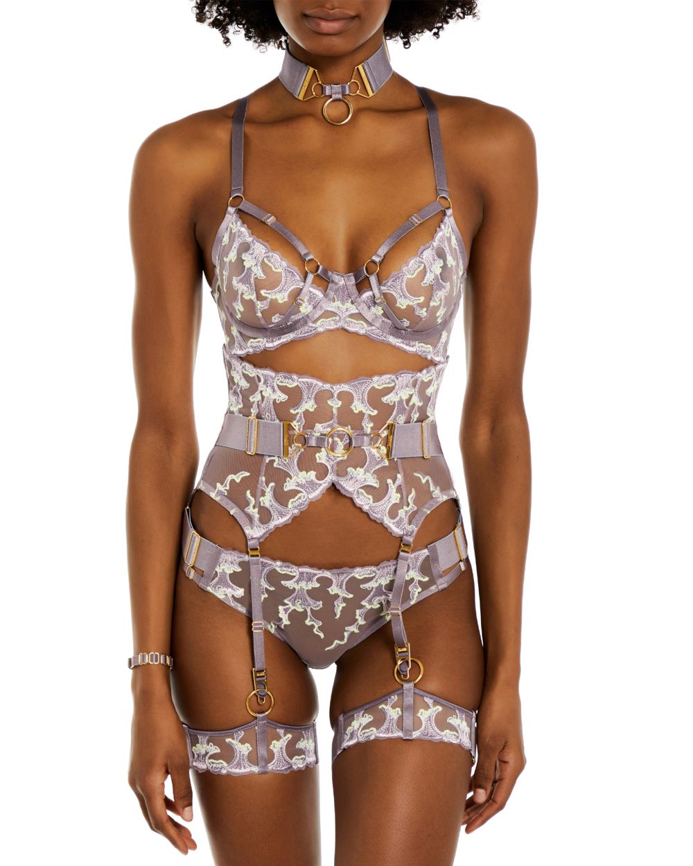 Bordelle Aurea Garters in pink