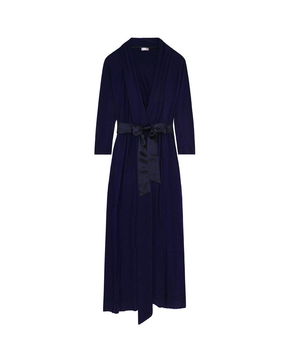 Fleur't Long Robe with Silk Ties in blue