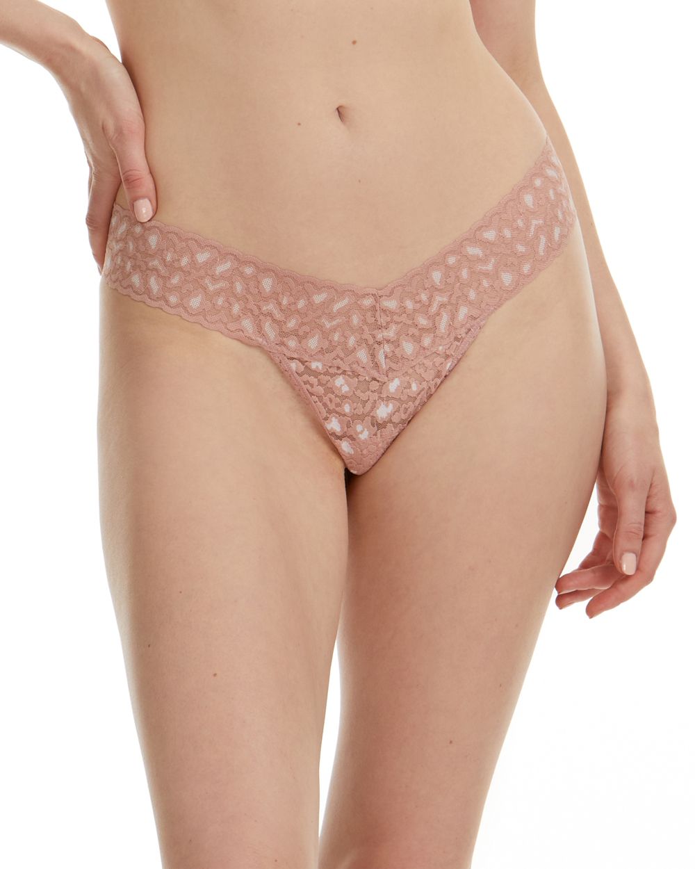 Hanky Panky Cross Dyed Leopard Low Rise Thong in pink