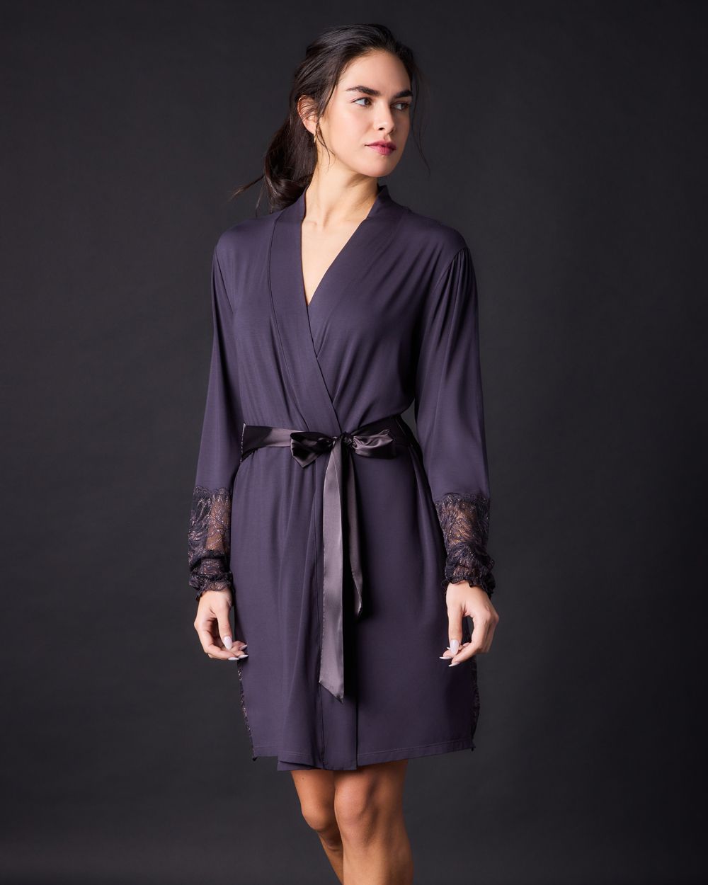 Fleur't Indulgence Classic Robe in gray
