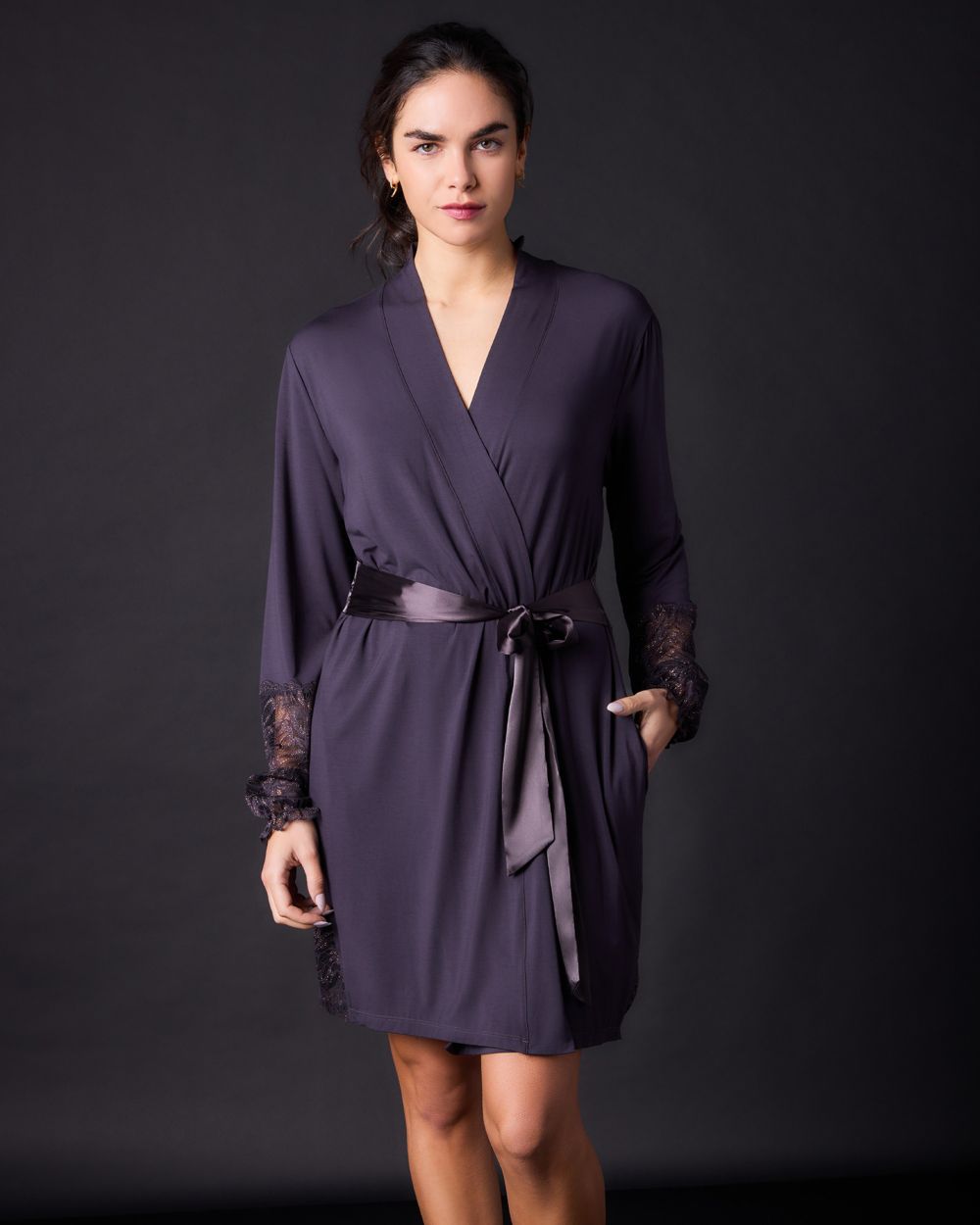 Fleur't Indulgence Classic Robe in gray