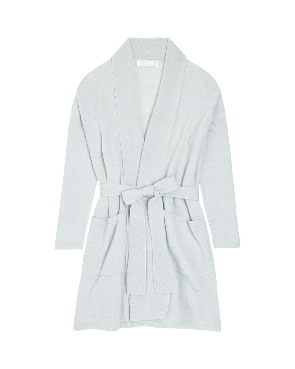 Arlotta Cashmere Shawl Collar Short Robe in blue