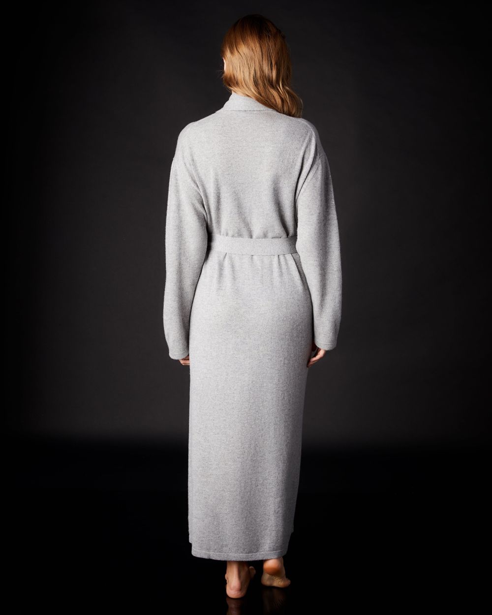 Arlotta Classic Collection Long Cashmere Robe in gray