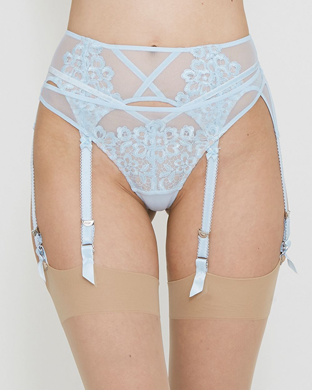 Dita Von Teese Black Dahlia Suspender in blue