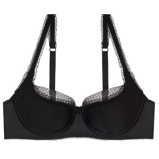 Dita Von Teese Sheer Witchery Satin Balconette Bra in black