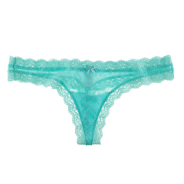 Eberjey Delirious Lace Low-Rise Thong in blue