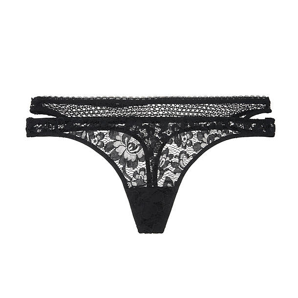 Else Petunia Cut Out Thong in black