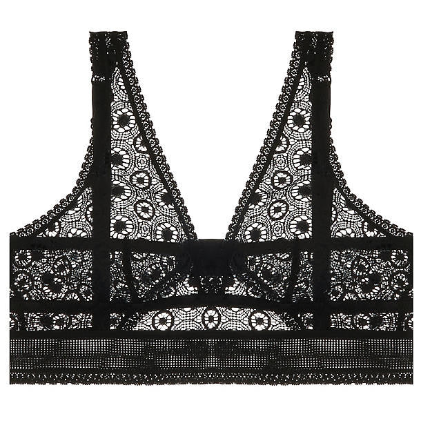 Else Coachella Plunge Wireless Bra in black