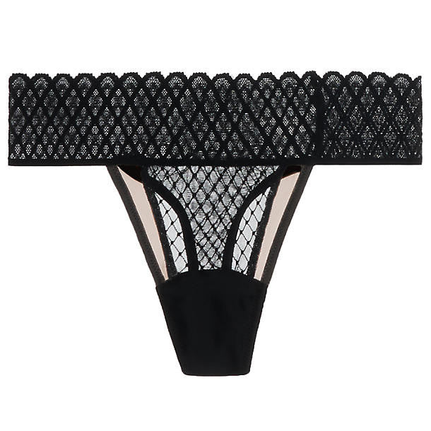 Else Lattice Thong in black