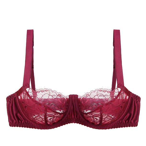Fleur of England Aurora Lace Balcony Bra in pink