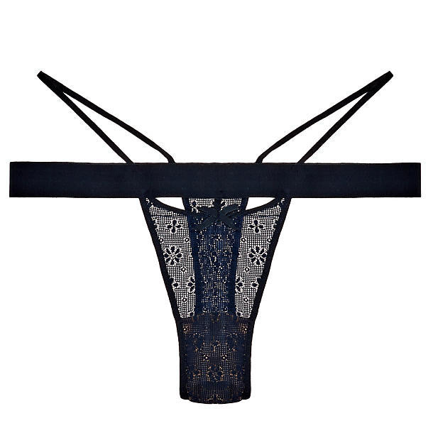 For Love & Lemons Loren Cut Out Thong in blue