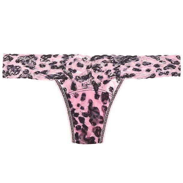 Hanky Panky Pretty Leopard Low Rise Thong in pink