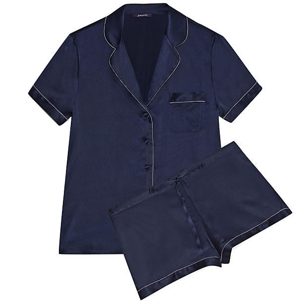 Journelle Bardot Short PJ Set in blue