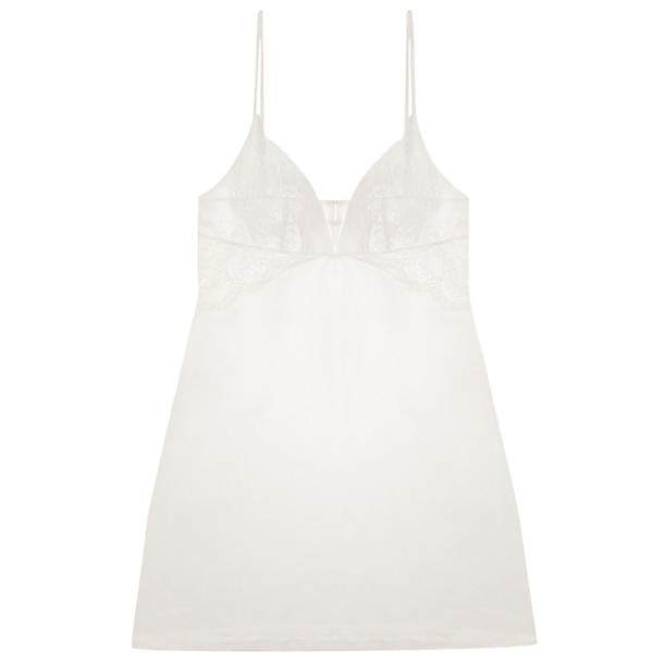 La Perla Jazz Time Short Gown in white