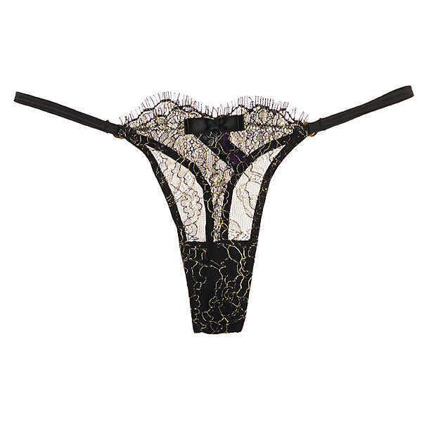 Maison Close Jardin Imperial Mini Thong in black