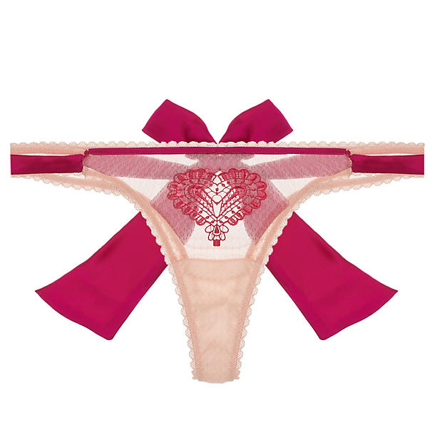 Mimi Holliday Wild Strawberry Back Bow Thong in pink