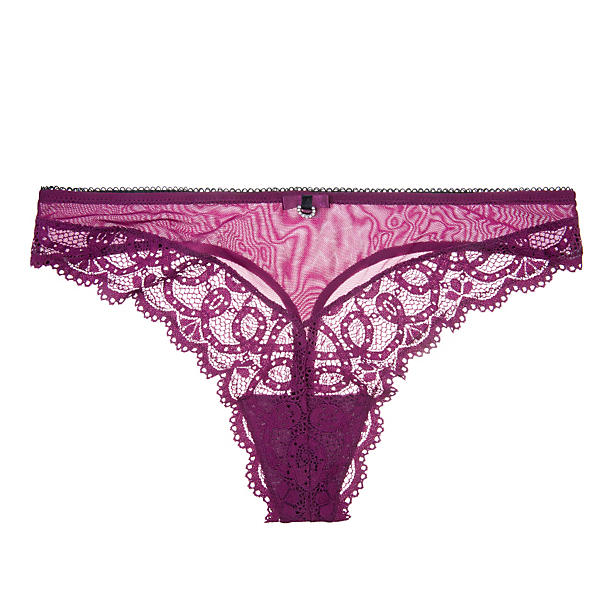 Montelle Keyhole Fantasy Lace Thong in red
