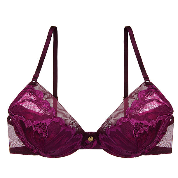 Natori Exotic Flower Plunge Contour Underwire Bra in purple