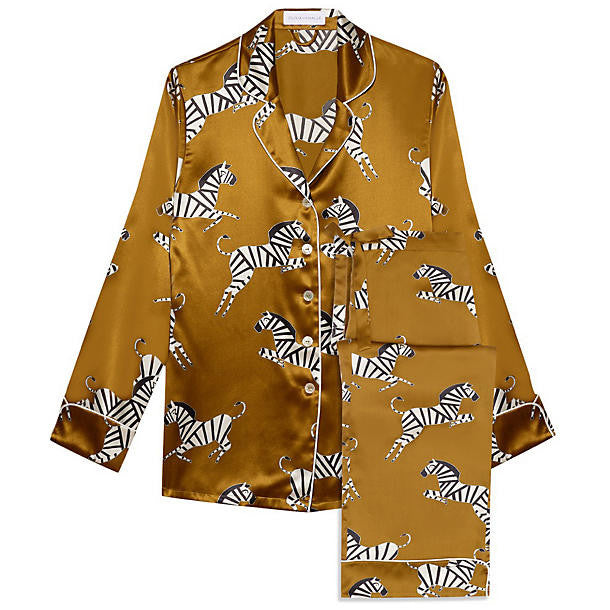 Olivia von Halle Lila Mona Pajama Set in yellow