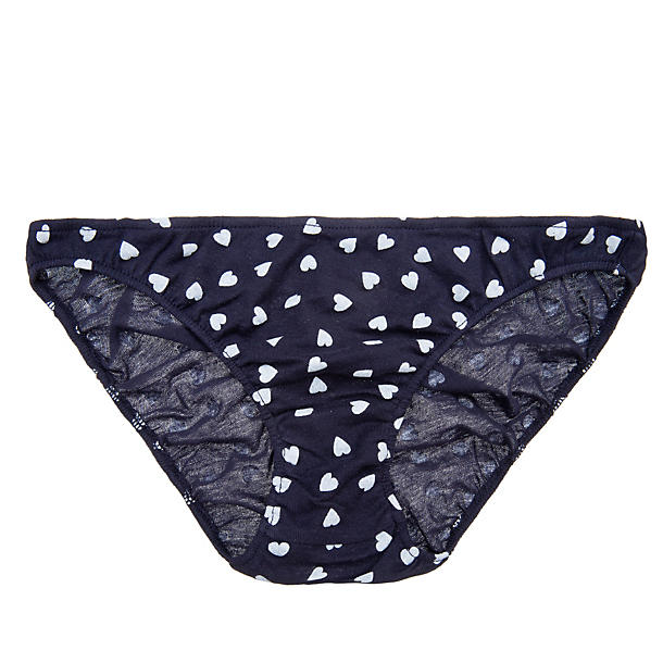 Only Hearts Heart Print Organic Cotton French Bikini in blue