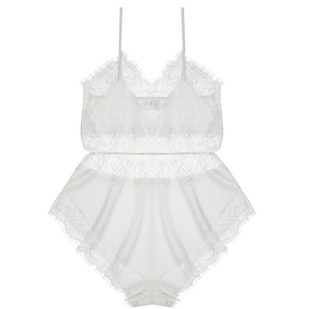 Salua Monarch Butterfly Romper in white