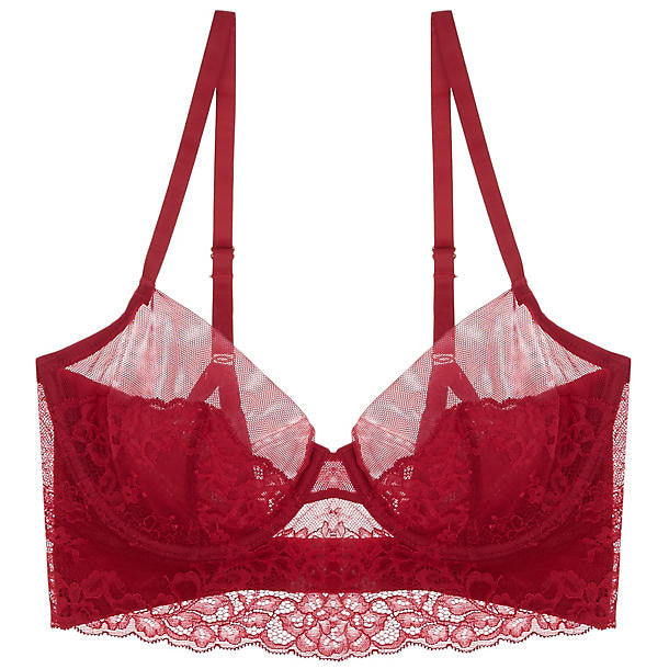 Skarlett Blue Socialite Long Line Bra in red