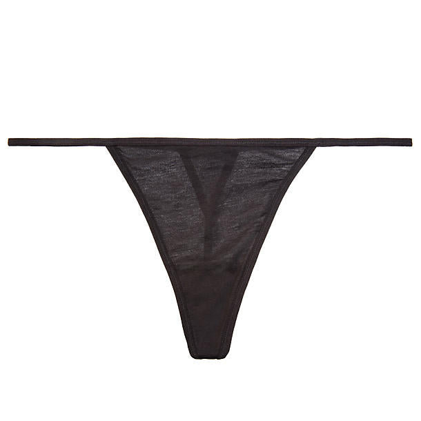 Skin Tulle Thong in brown
