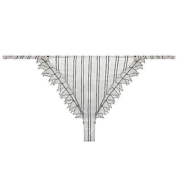 Violet & Wren Santa Clara Stripe Tanga in white