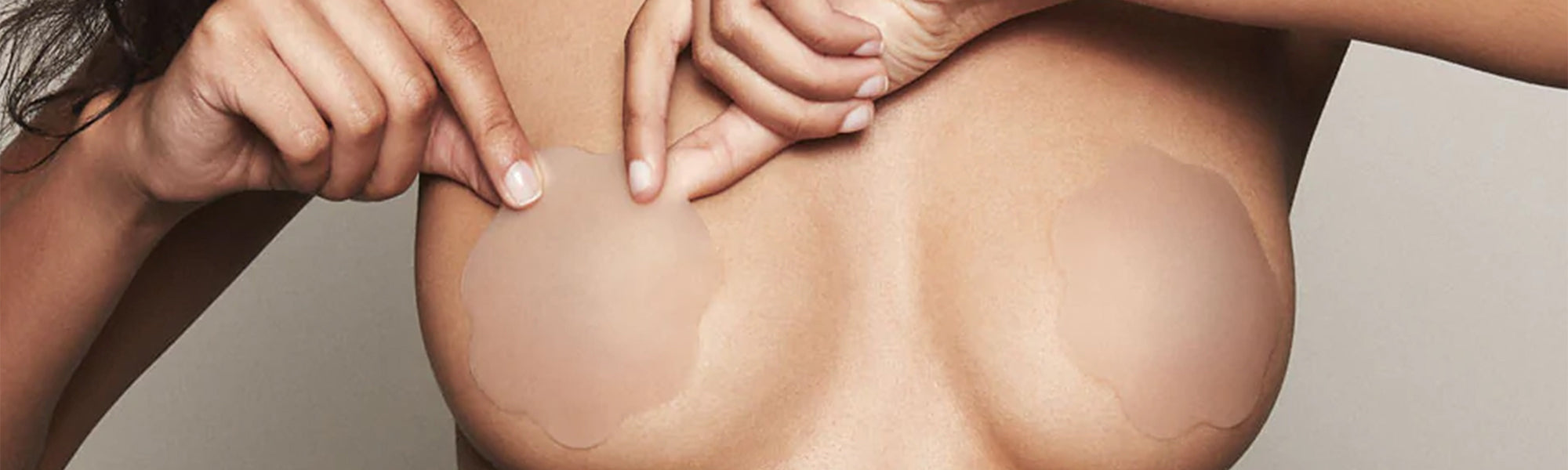 Female model wearing the Nood No Show Nipple Covers
