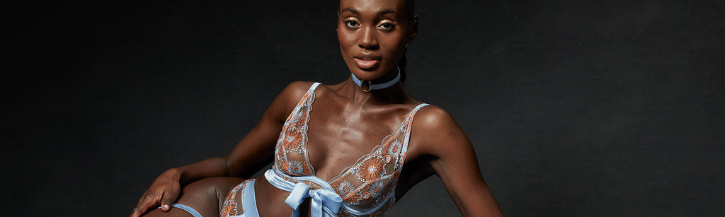Female model wearing the Studio Pia Lena Lingerie Set
