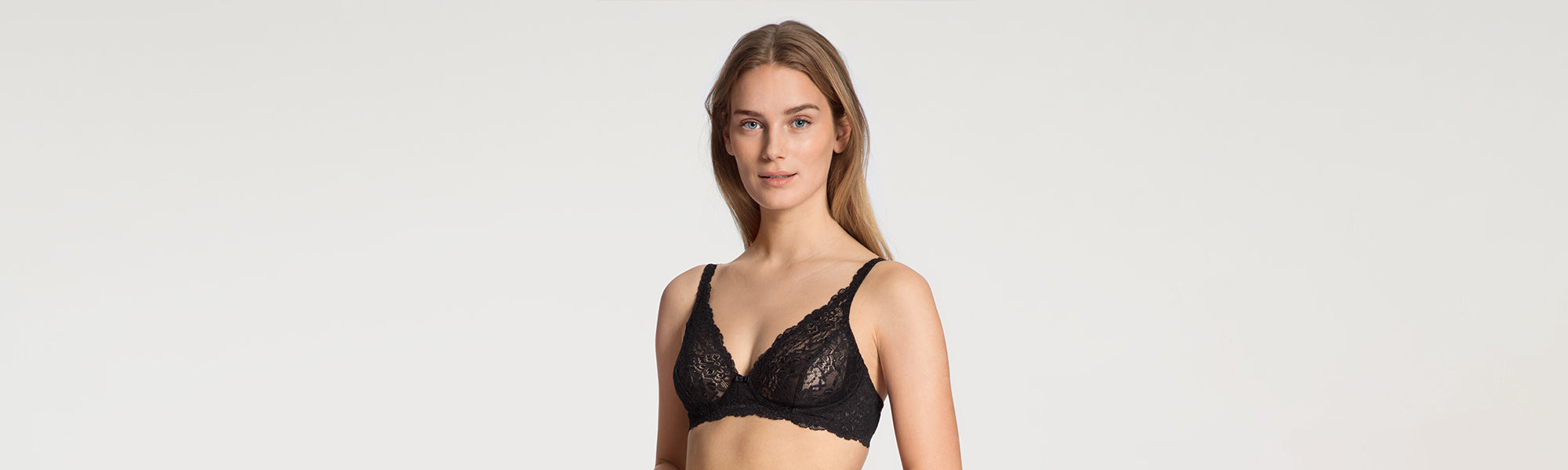 Female model wearing the Calida Sensual Secrets Soft Bra